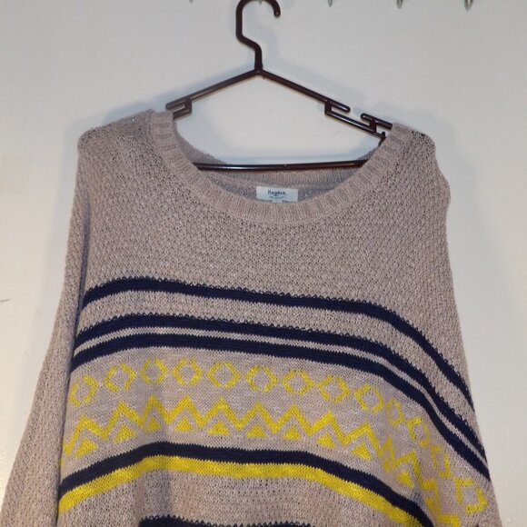 Hayden Los Angeles Tribal/Aztec Pattern Fringed Sweater Sz L - Picture 2 of 6